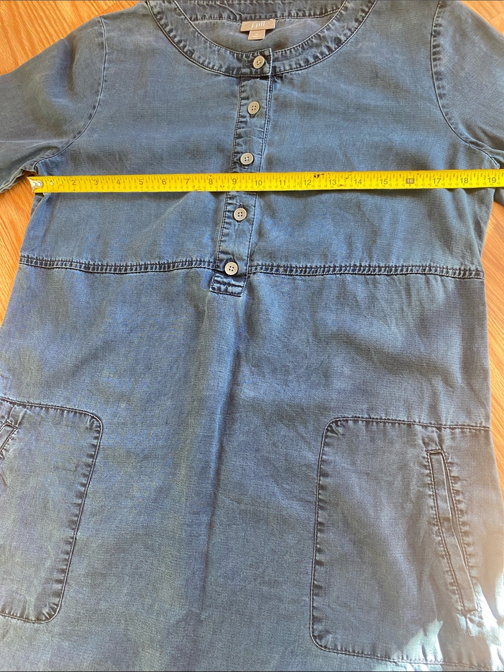 J. Jill Denim Button-Front Tunic in Washed Blue Medium or Mini Dress - Picture 7 of 9